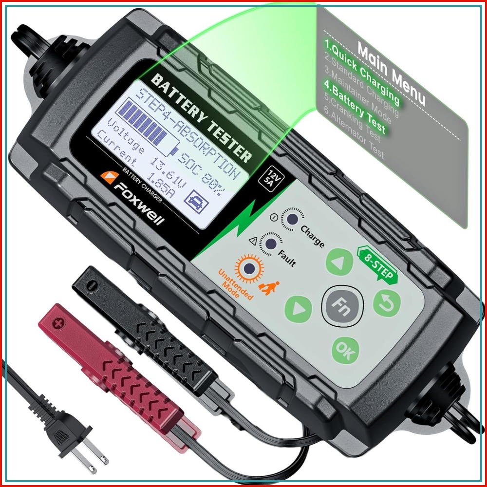 Health & Wellness Stores - 12V Car Battery Charger & Tester,