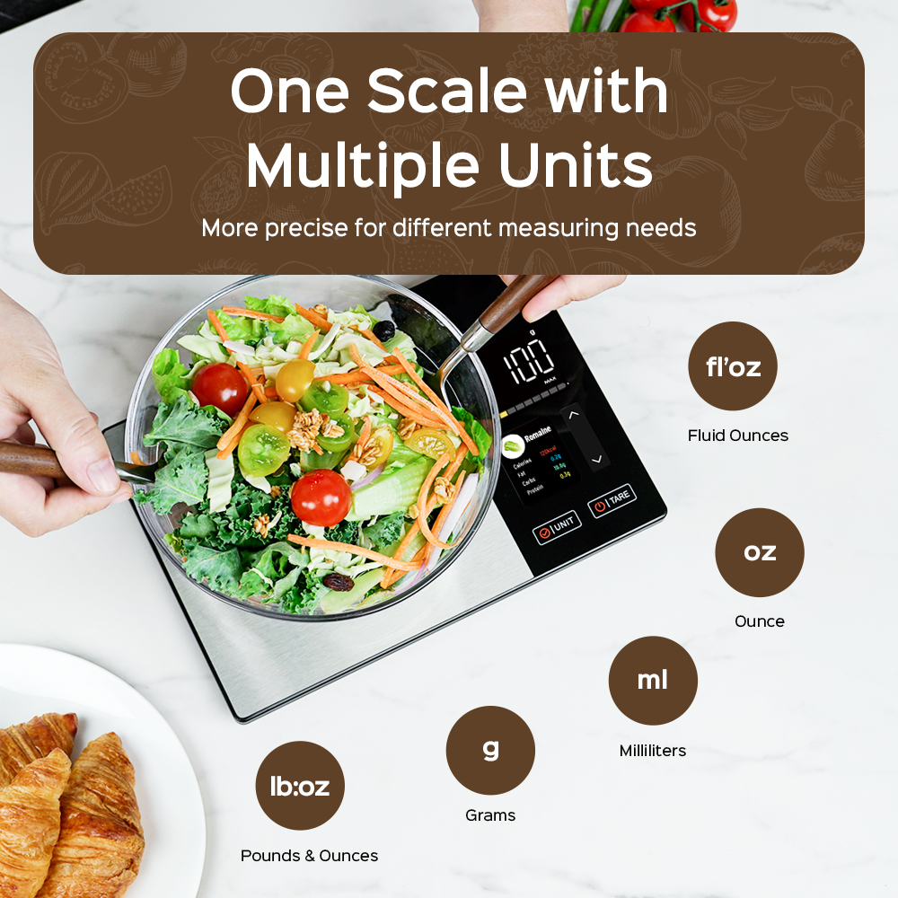 Smart Kitchen Scale Connects t - Digital Body Weight Scale บทวิจารณ์และราคา