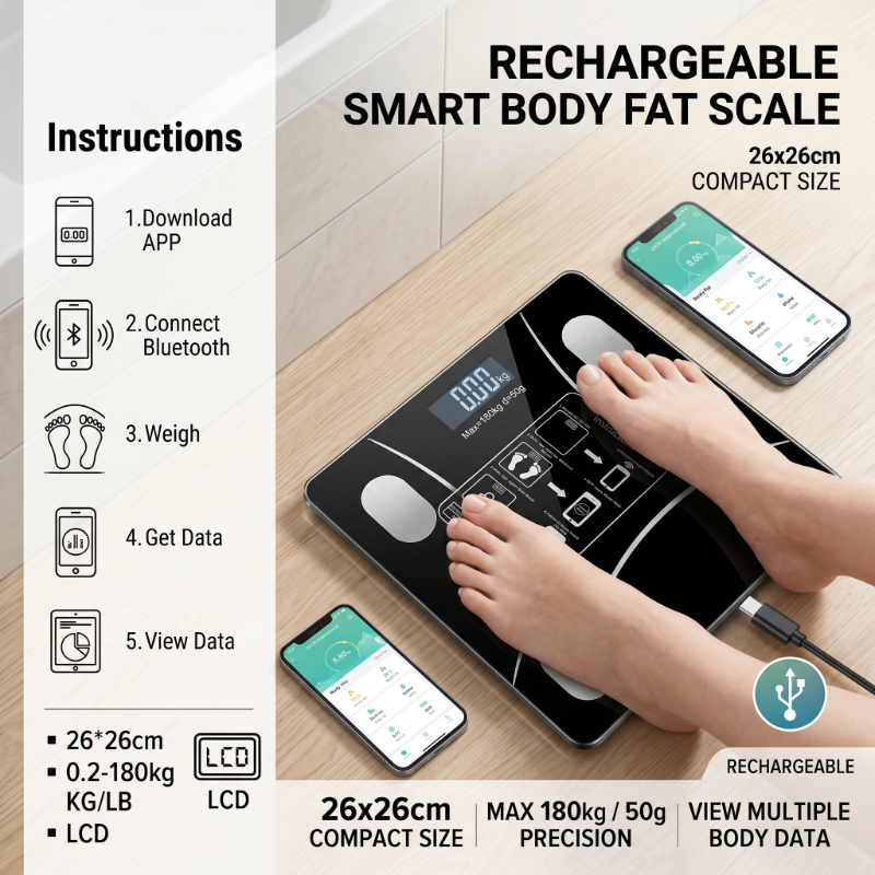 26X26cm Rechargeable Model Sma - Digital Body Weight Scale บทวิจารณ์และราคา