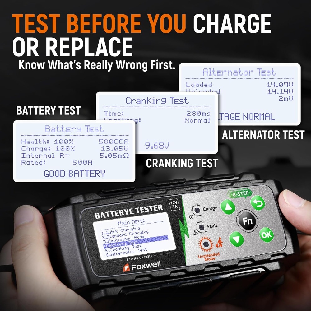 12V Car Battery Charger & Test - Health & Wellness Stores บทวิจารณ์และราคา