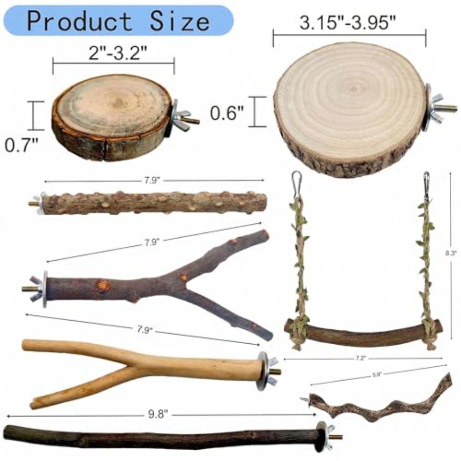8PCS natural wood bird perches - Health & Wellness Stores บทวิจารณ์และราคา